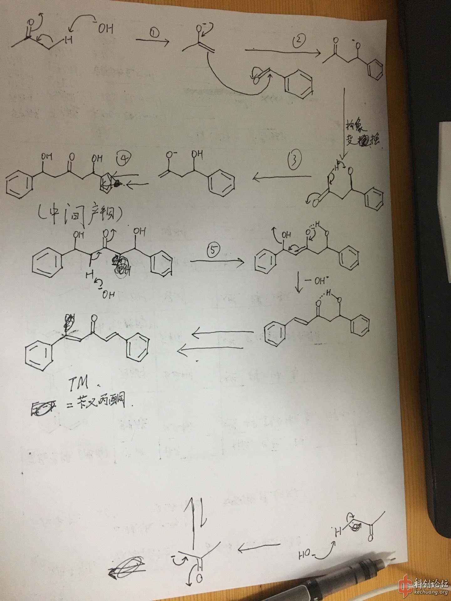 有机反应碳负离子缩合二苄叉丙酮合成