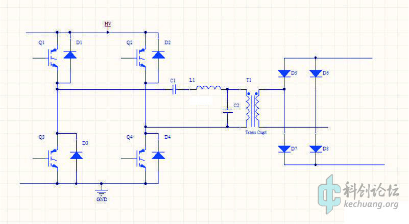 分享小白的lcc市电全桥逆变升压电路